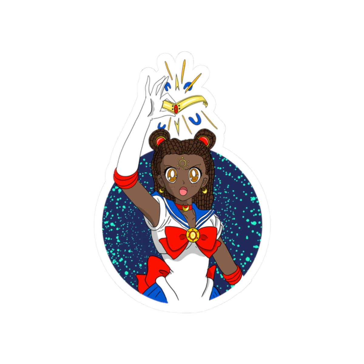 Sailor Girl Space Magic Kiss-Cut Sticker — Anime Magical Girl Decal