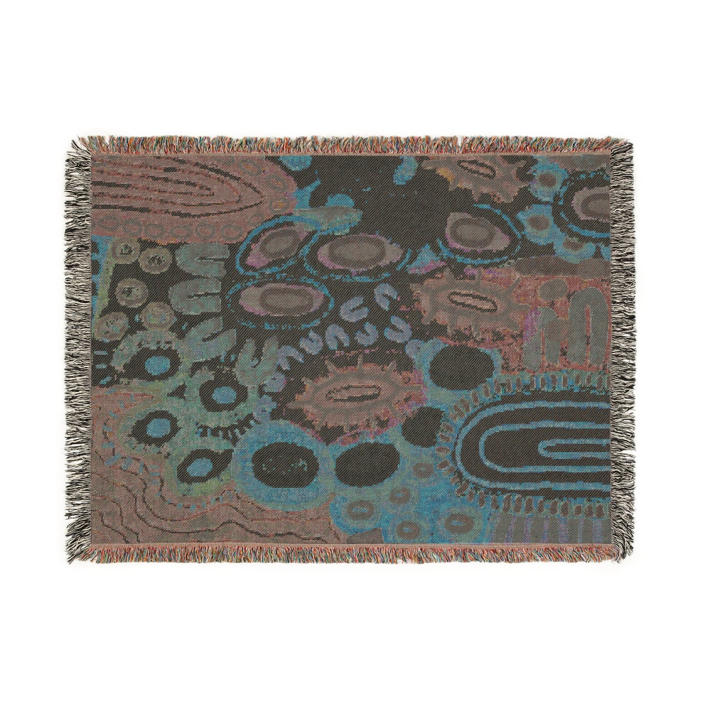 Aboriginal Art | Yarning | 100% cotton Cozy Woven Blanket  