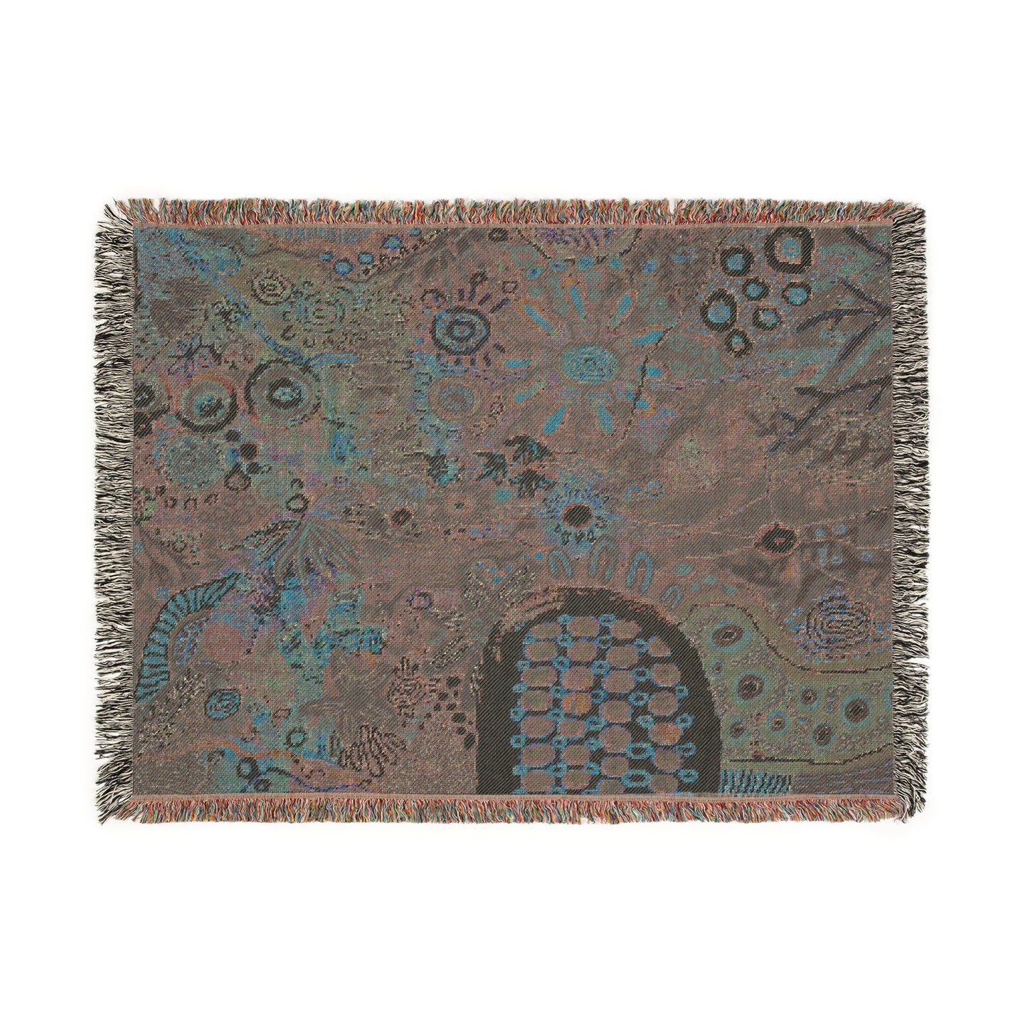 Aboriginal Art | Bocar Bindy | 100% cotton Cozy Woven Blanket  