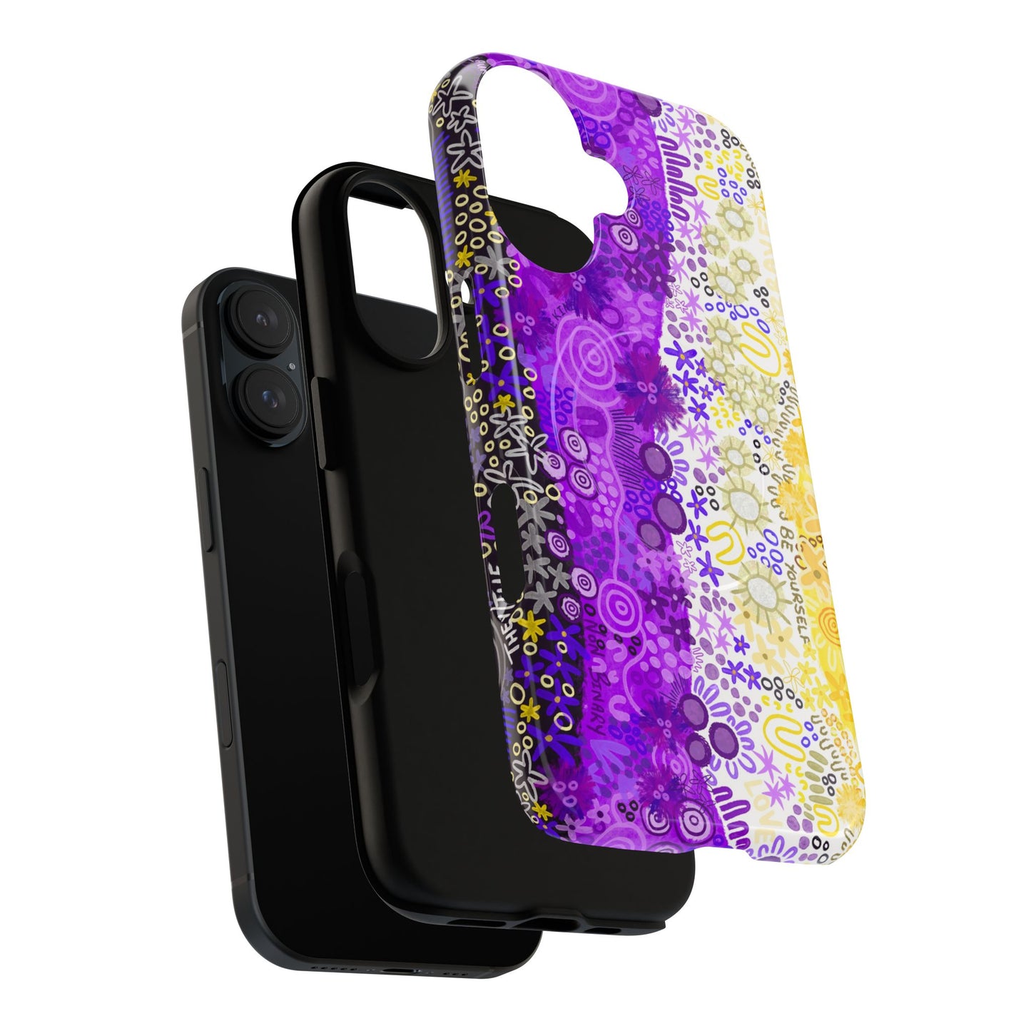 Aboriginal Art | Be yourself | Non-Binary Flag”Pride Flag | Tough Mag Safe Case