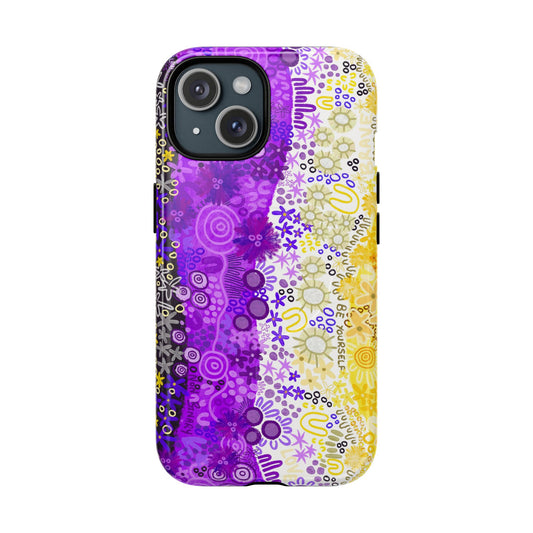 Aboriginal Art | Be yourself | Non-Binary Flag”Pride Flag | Tough Mag Safe Case