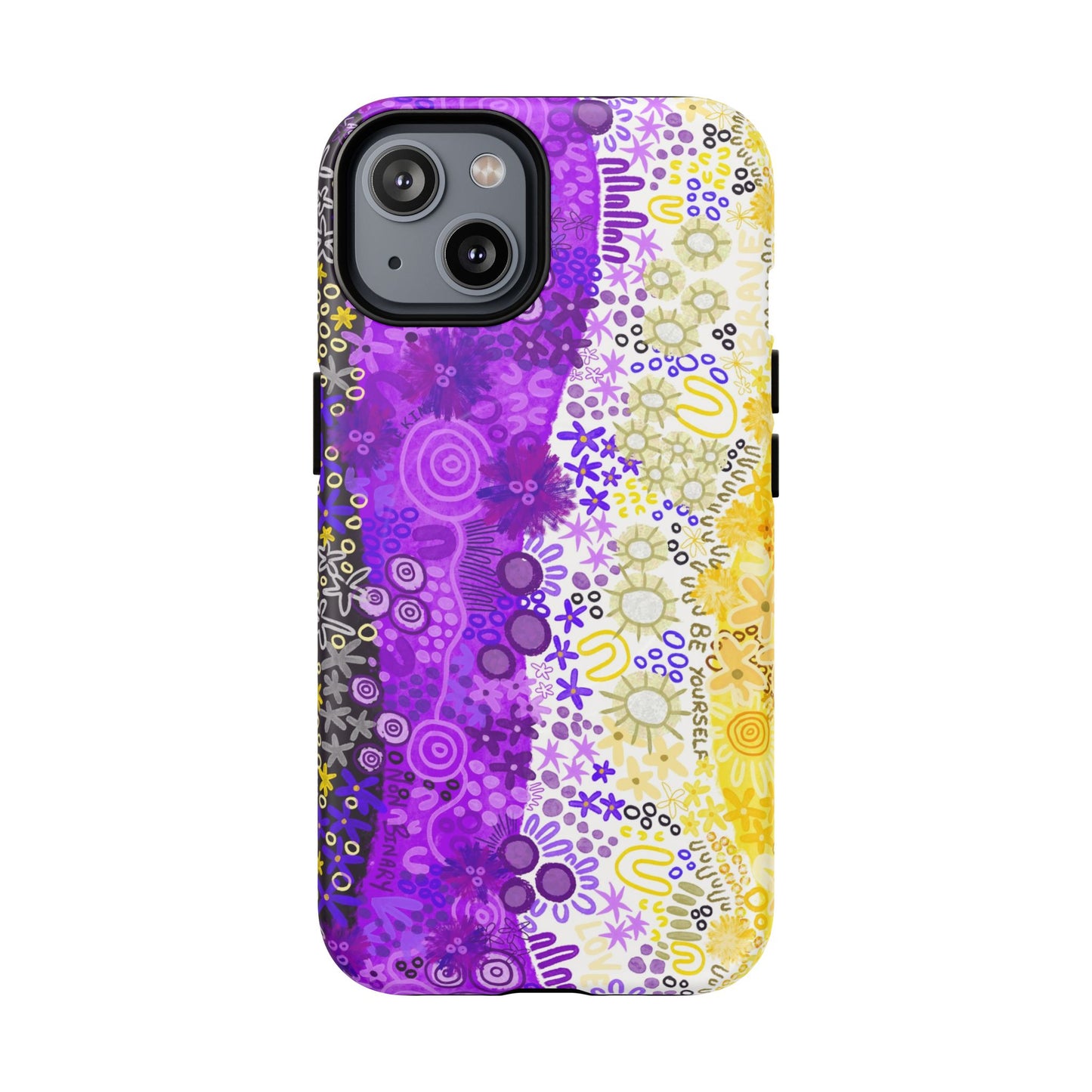 Aboriginal Art | Be yourself | Non-Binary Flag”Pride Flag | Tough Mag Safe Case