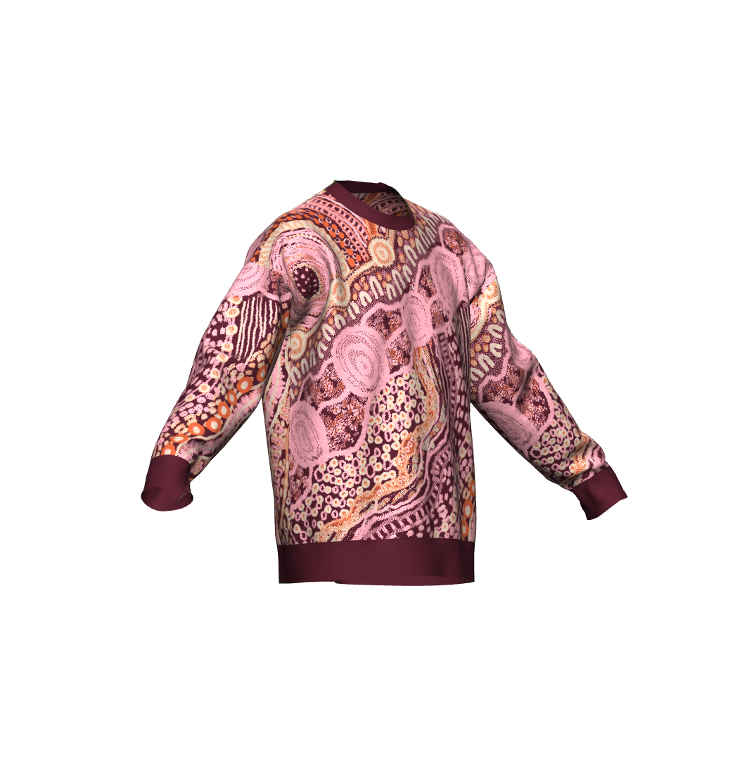 Aboriginal Art | Baba in Pink | Unisex Knit Sweater "Pullover"