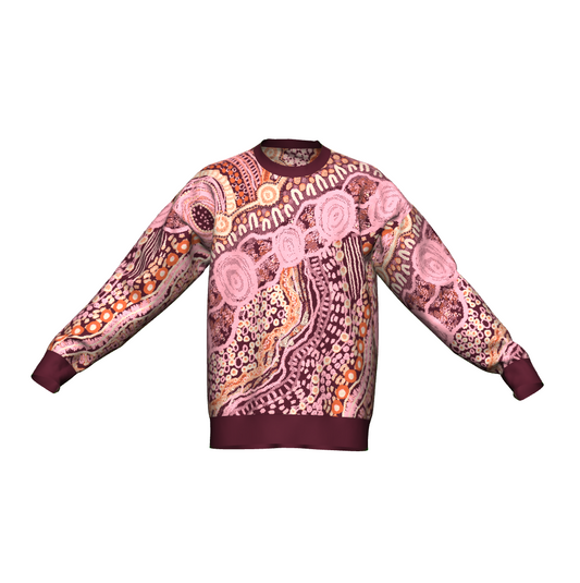 Aboriginal Art | Baba in Pink | Unisex Knit Sweater "Pullover"
