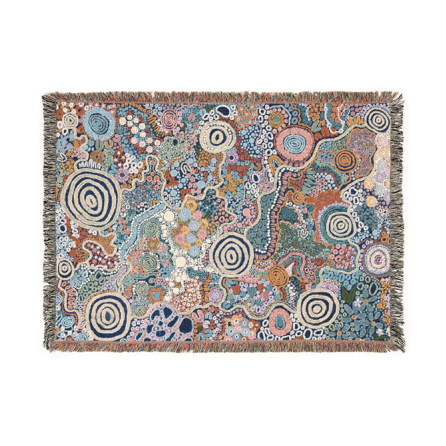 Aboriginal Art | Together We Thrive: A Tapestry of Unity | 100% cotton Cozy Woven Blanket  