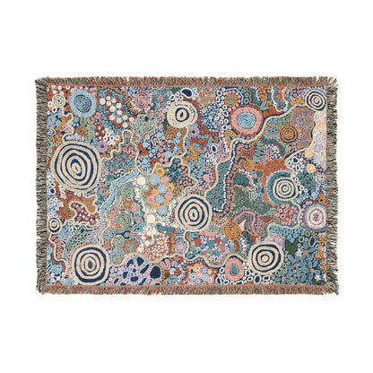 Aboriginal Art | Together We Thrive: A Tapestry of Unity | 100% cotton Cozy Woven Blanket  