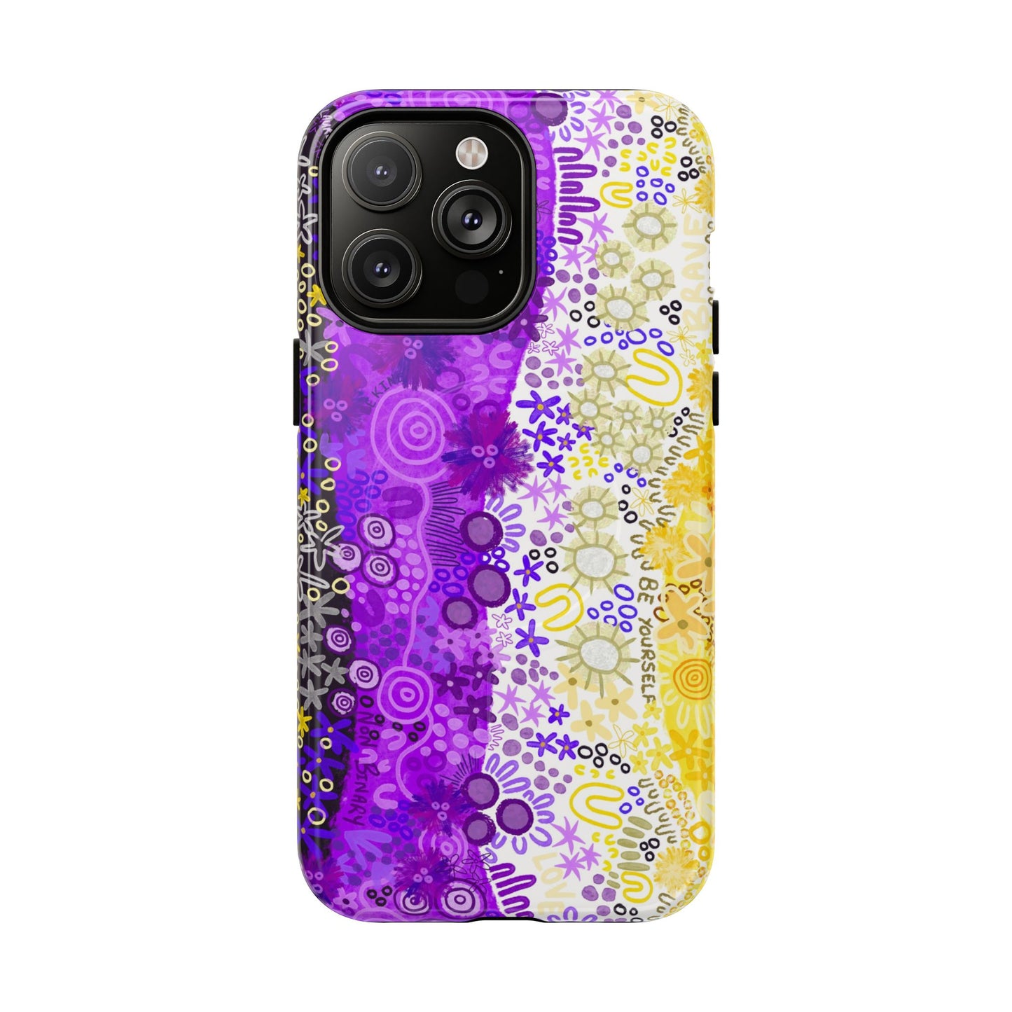 Aboriginal Art | Be yourself | Non-Binary Flag”Pride Flag | Tough Mag Safe Case