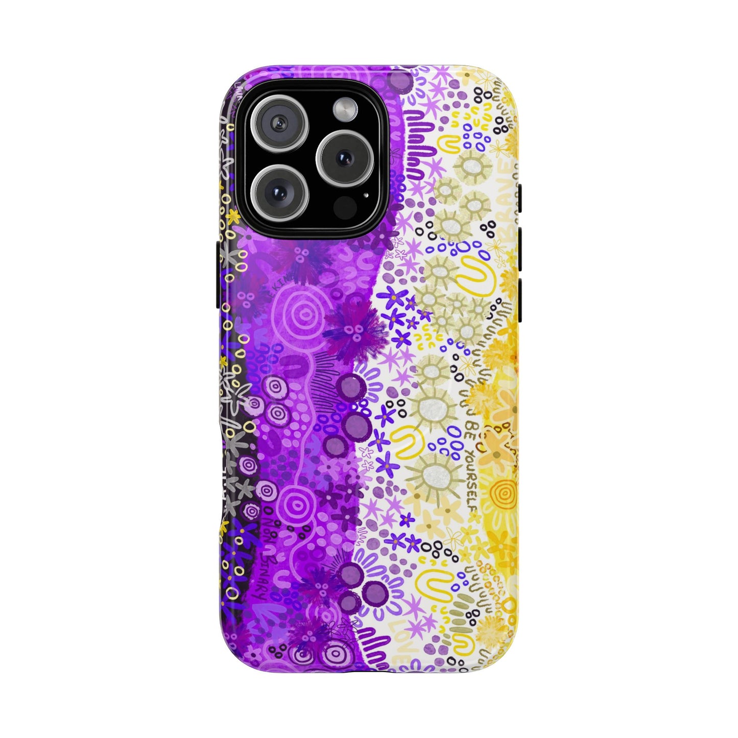 Aboriginal Art | Be yourself | Non-Binary Flag”Pride Flag | Tough Mag Safe Case