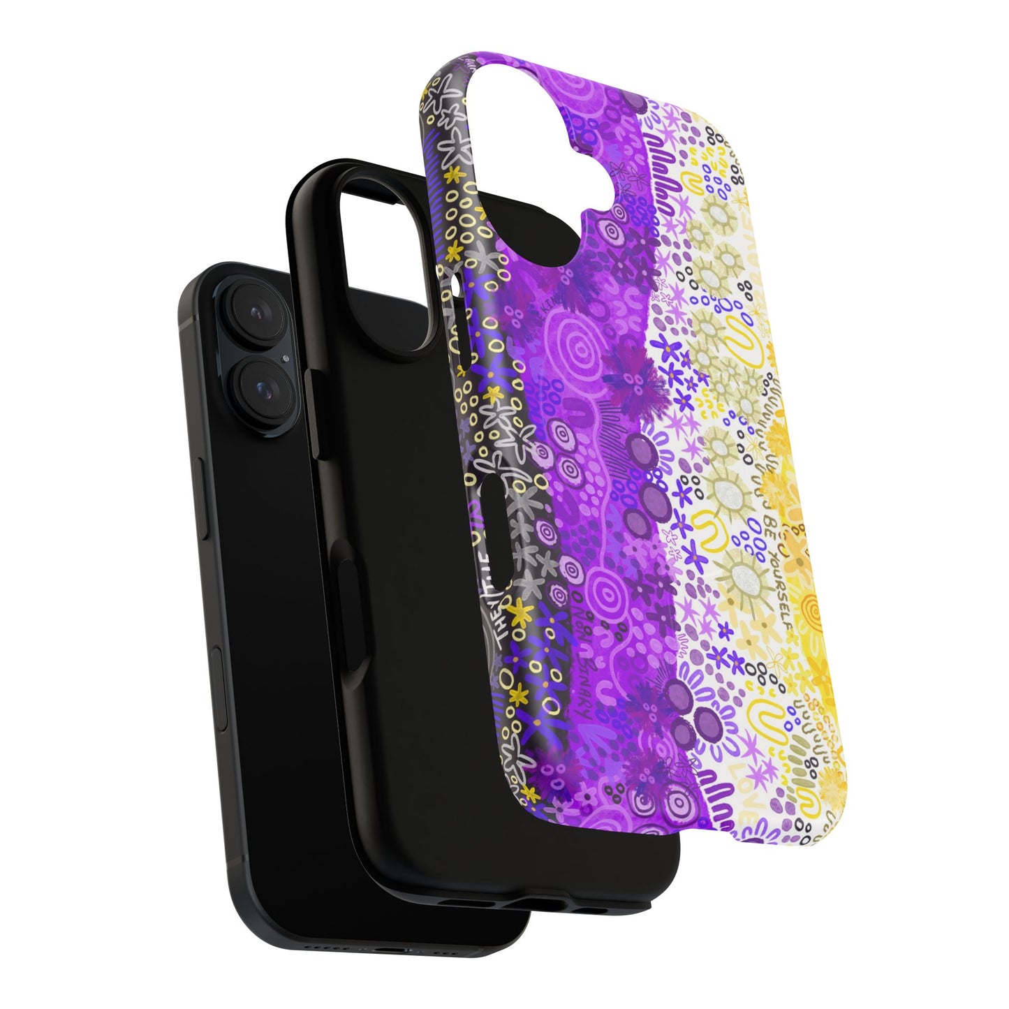 Aboriginal Art | Be yourself | Non-Binary Flag”Pride Flag | Tough Mag Safe Case
