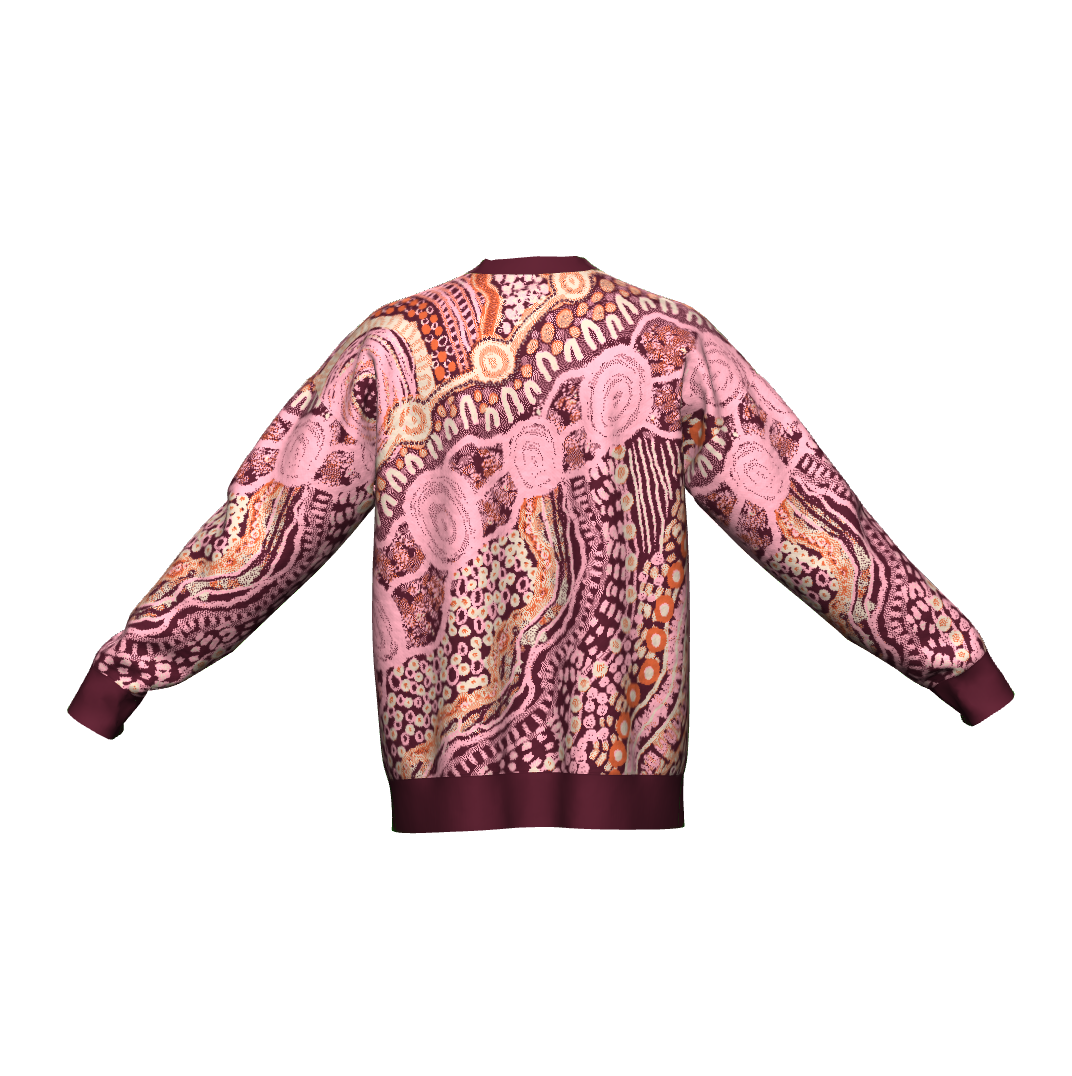 Aboriginal Art | Baba in Pink | Unisex Knit Sweater "Pullover"