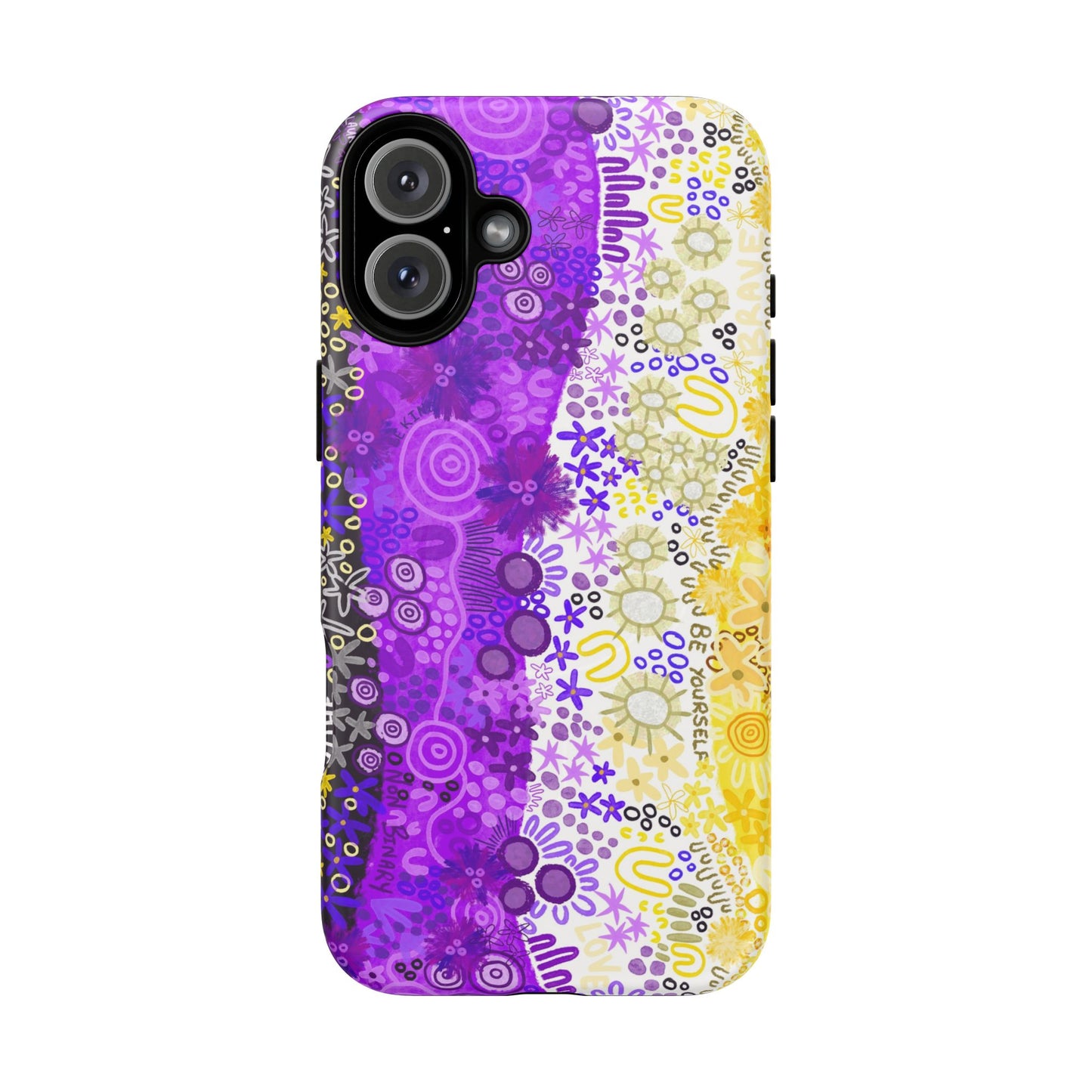 Aboriginal Art | Be yourself | Non-Binary Flag”Pride Flag | Tough Mag Safe Case