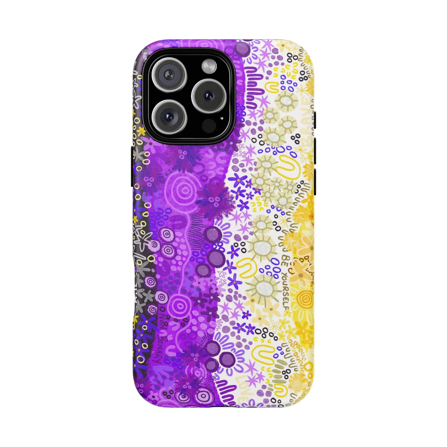 Aboriginal Art | Be yourself | Non-Binary Flag”Pride Flag | Tough Mag Safe Case