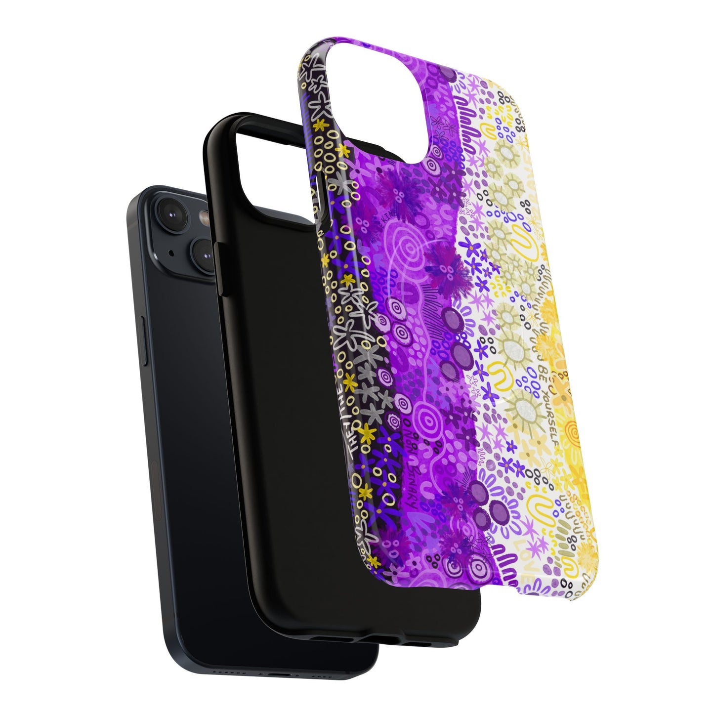 Aboriginal Art | Be yourself | Non-Binary Flag”Pride Flag | Tough Mag Safe Case