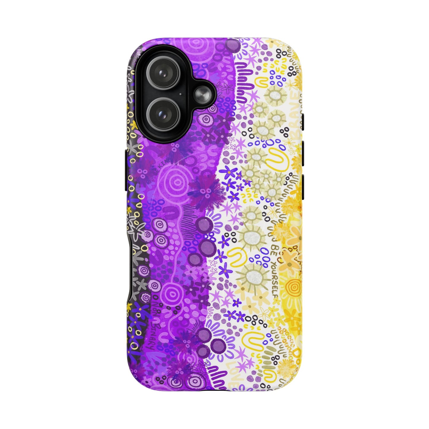 Aboriginal Art | Be yourself | Non-Binary Flag”Pride Flag | Tough Mag Safe Case