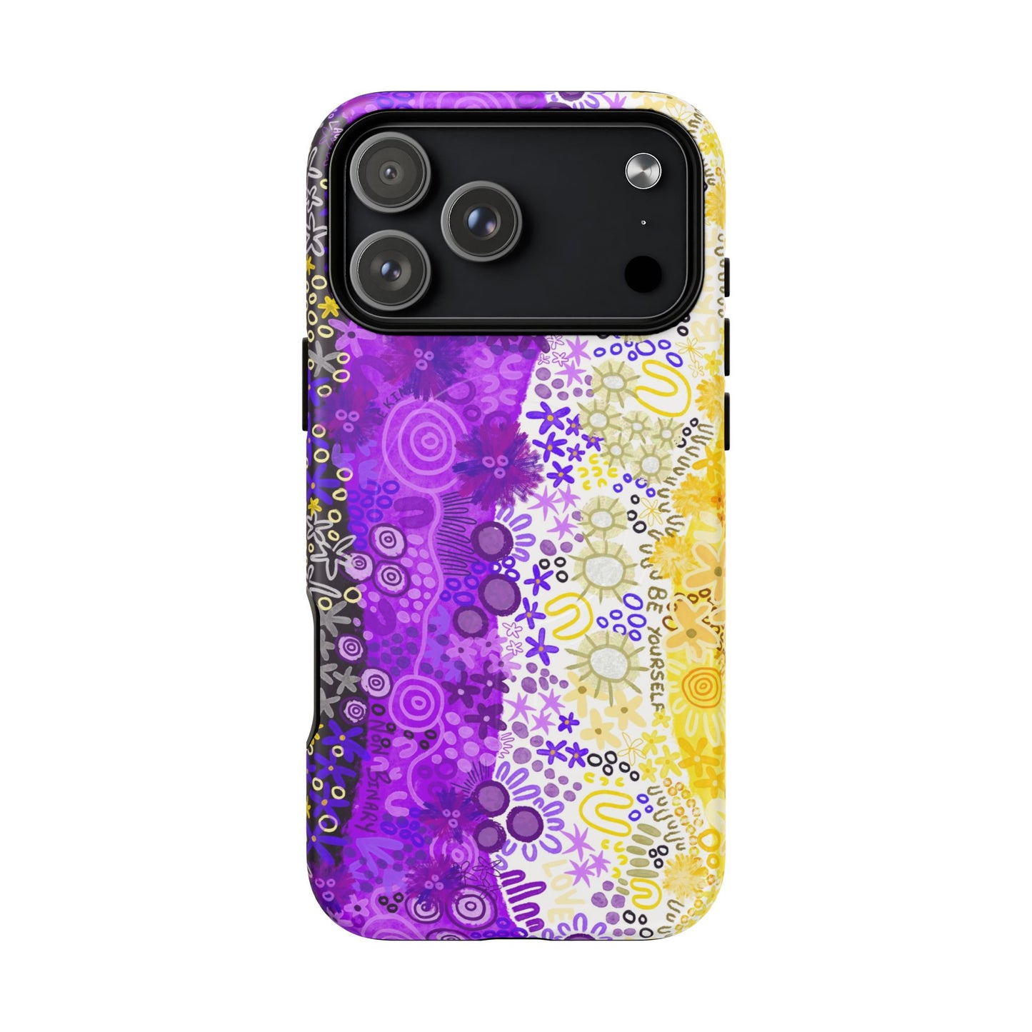 Aboriginal Art | Be yourself | Non-Binary Flag”Pride Flag | Tough Mag Safe Case