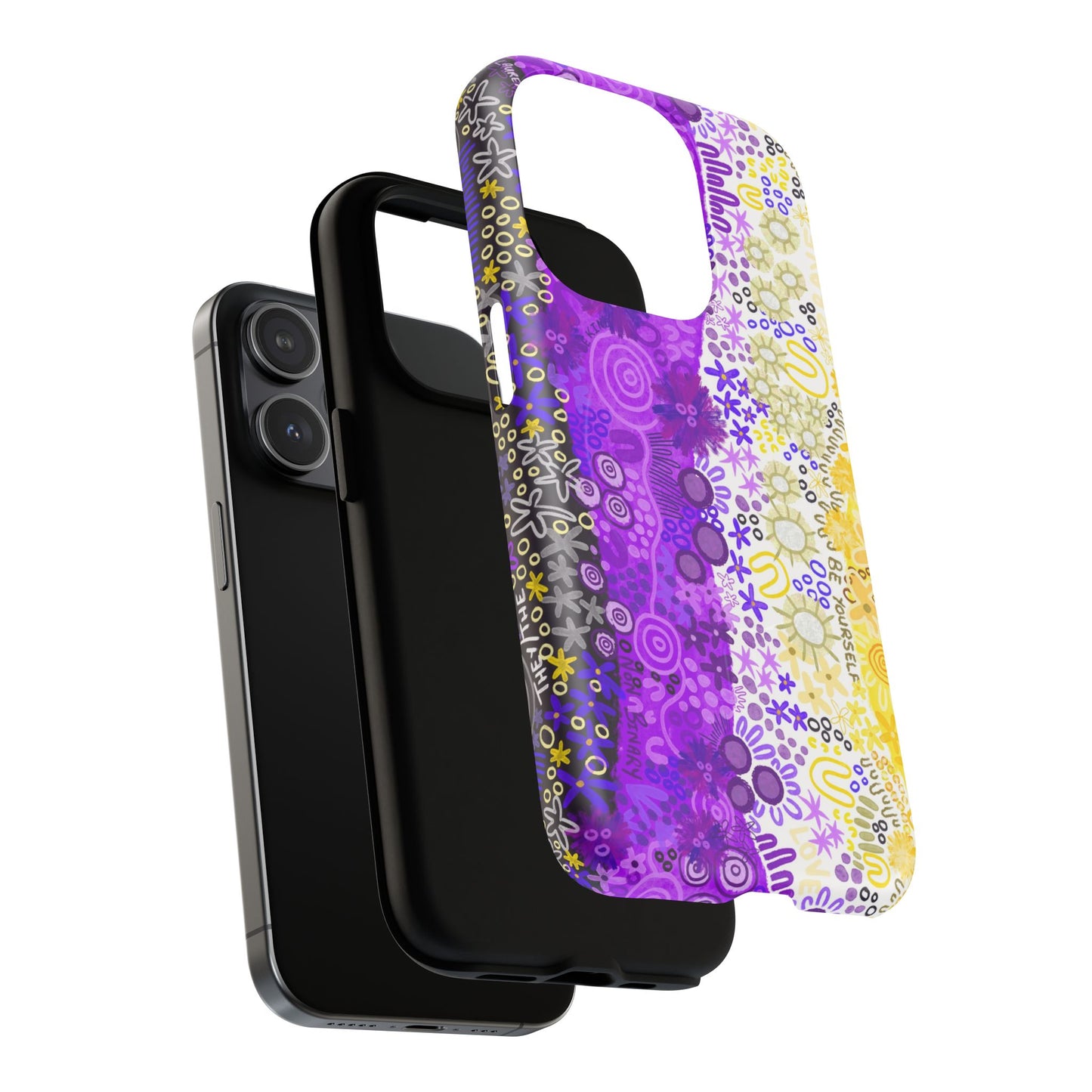Aboriginal Art | Be yourself | Non-Binary Flag”Pride Flag | Tough Mag Safe Case