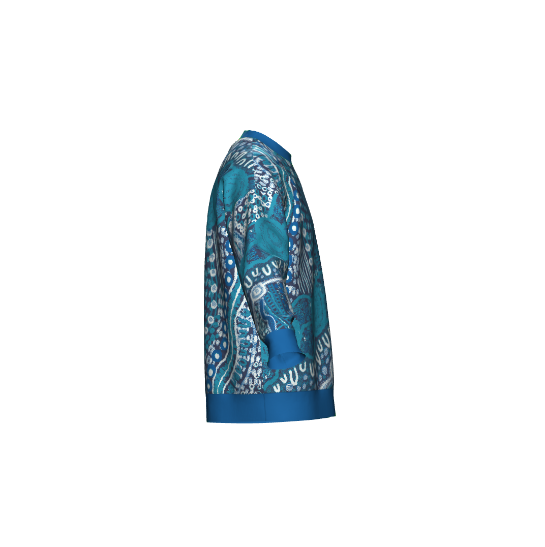 Aboriginal Art | Baba in Blue | Unisex Knit Sweater "Pullover"