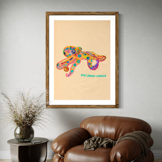 Abstract Expressionism Art | Blue-Ringed Octopus | Fierce and Fearless Collection | Art Print