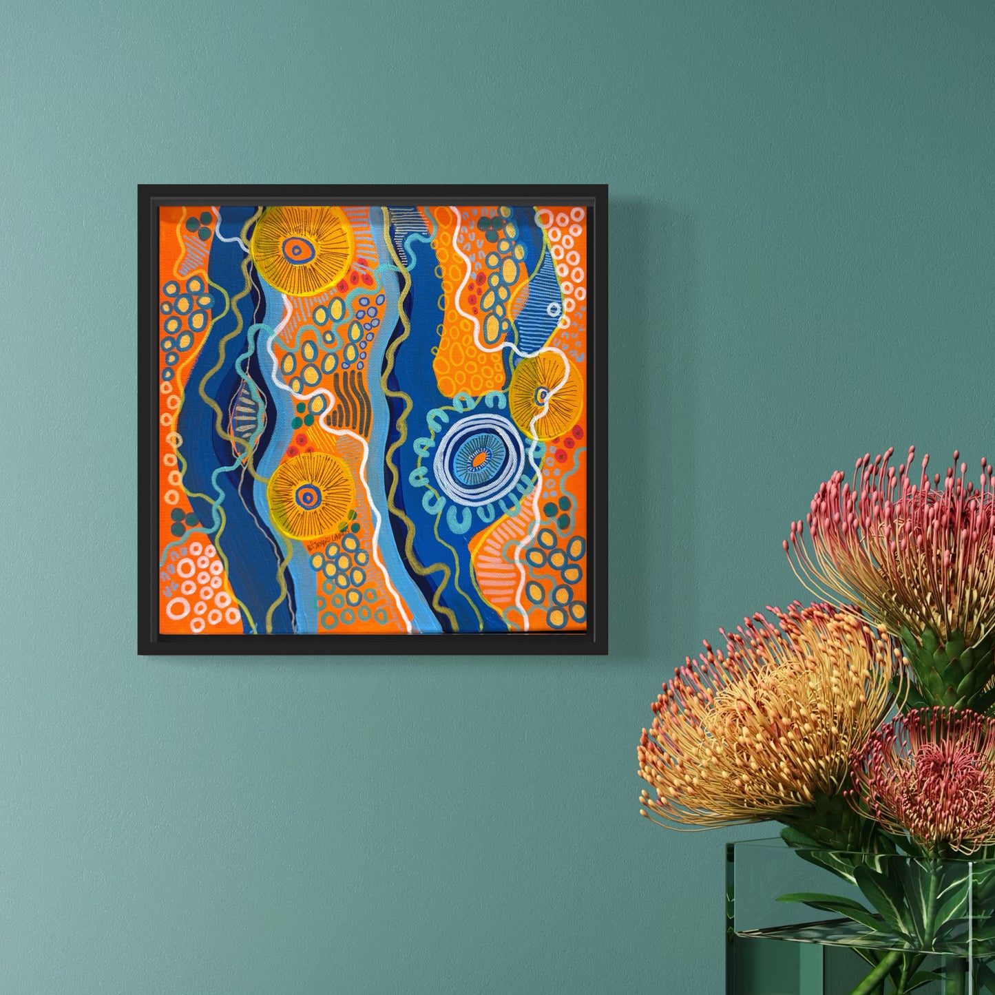 Aboriginal Art | Go With The Flow | 30 x 30 cm | Original Painting