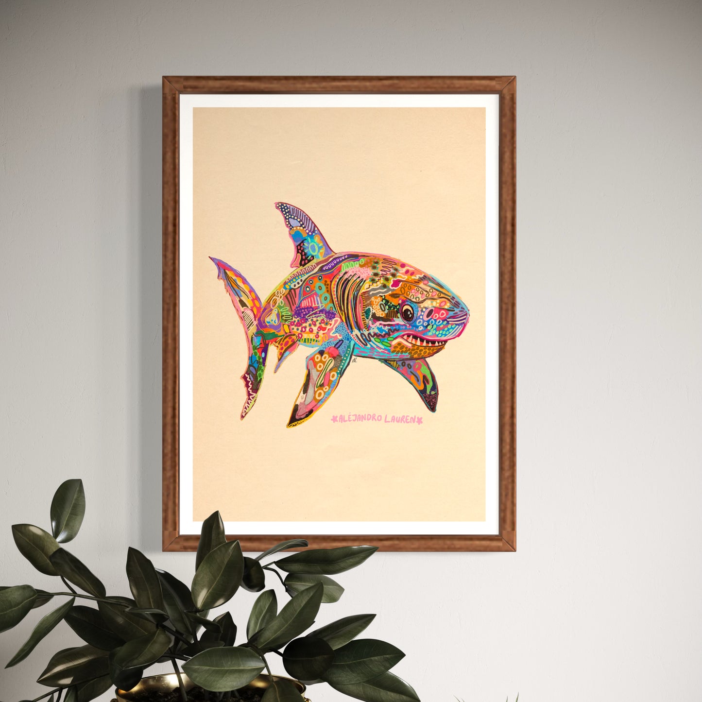 Abstract Expressionism Art | Great White Shark | Fierce and Fearless Collection | Art Print