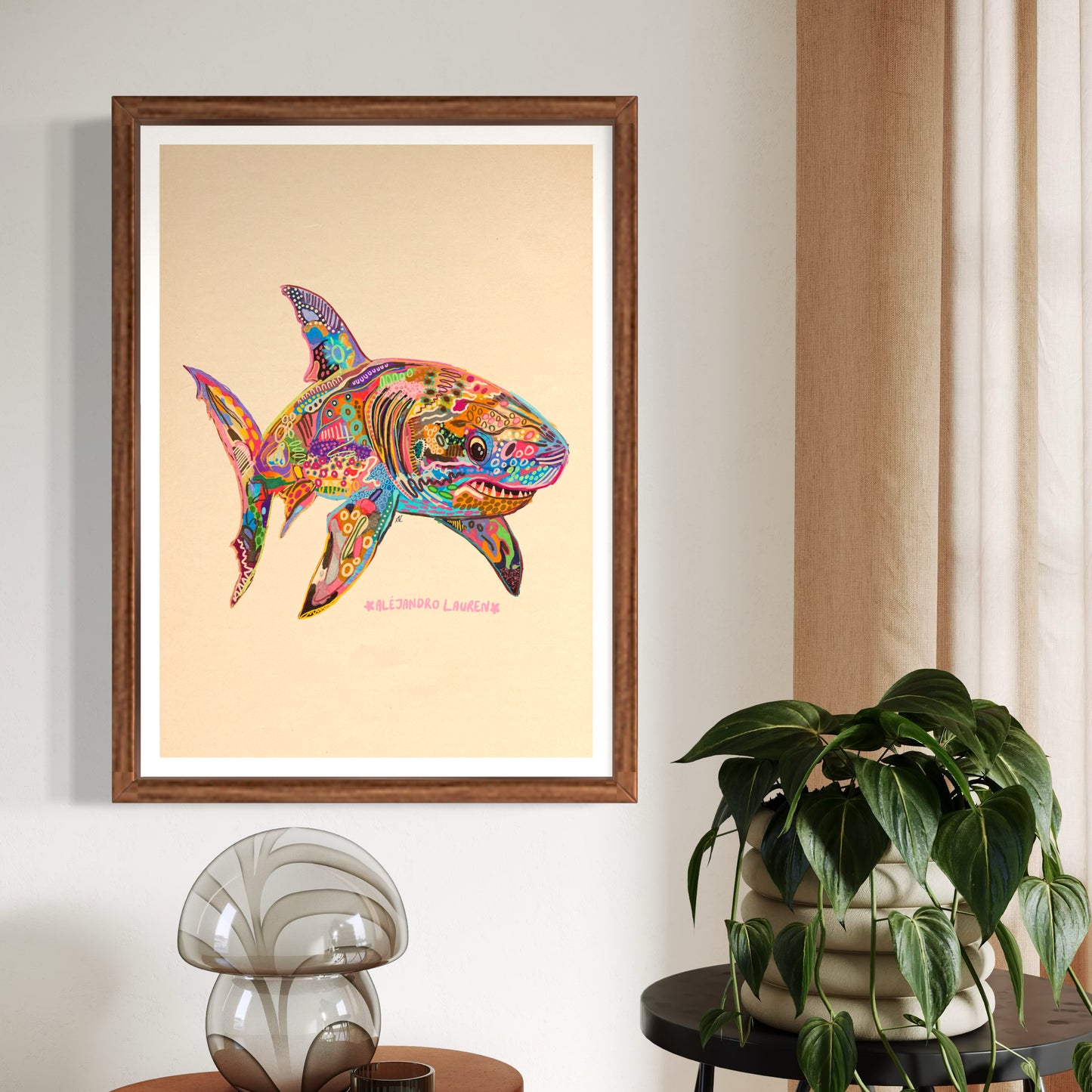Abstract Expressionism Art | Great White Shark | Fierce and Fearless Collection | Art Print