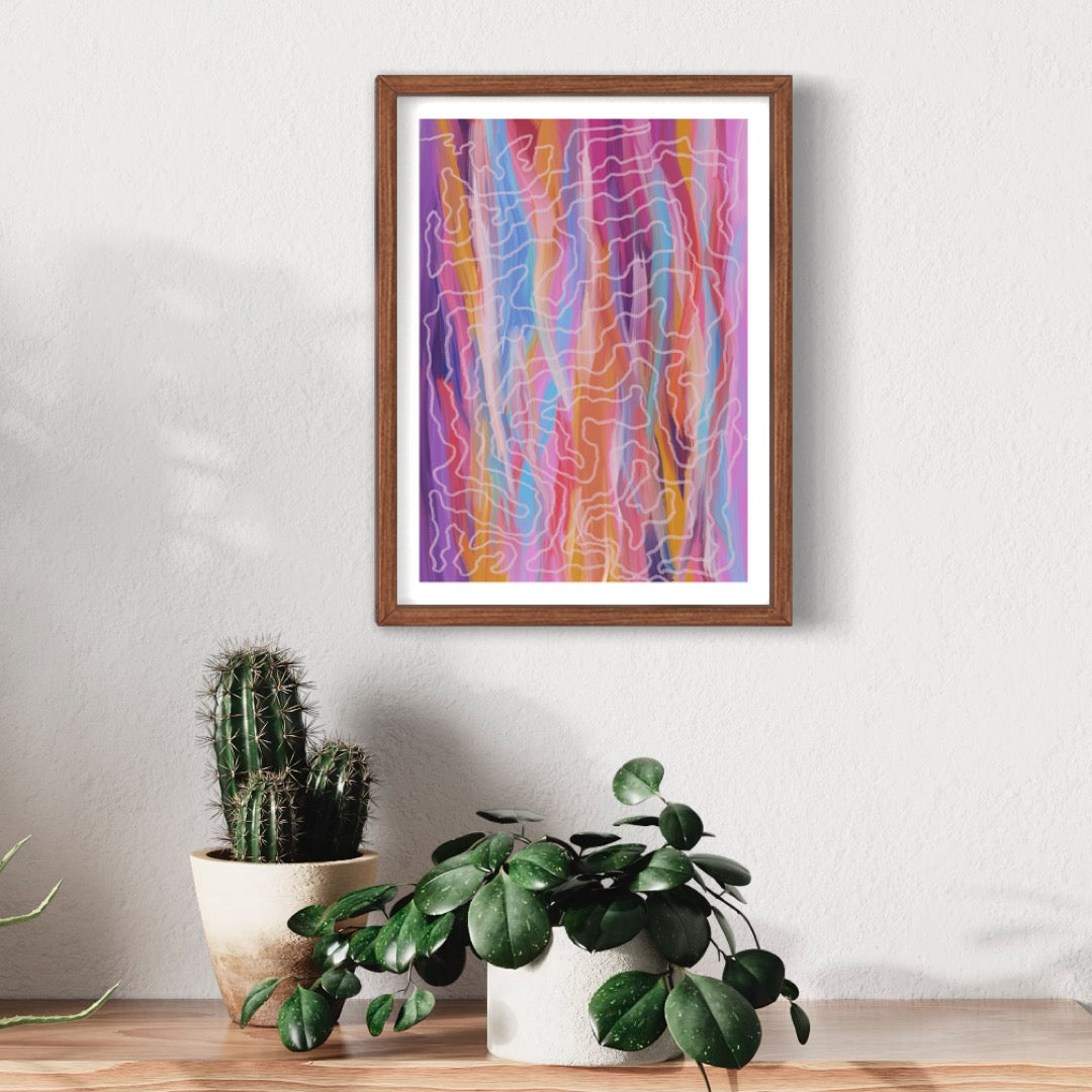 Aboriginal Art | Whispers of Renewal [The Scribbly Dance of Life] | Limited Release