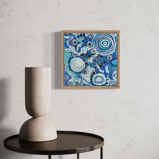 Aboriginal Art | Ocean Serenity: Embracing Calm Amidst Open Waters | One-of-a-Kind Original Painting