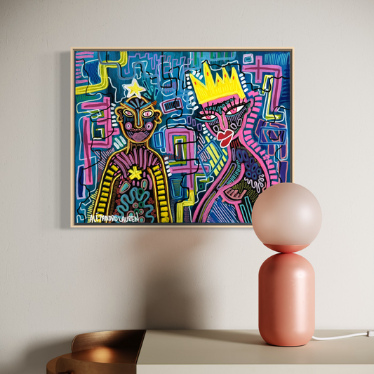 Abstract Art | Star Driver and Passenger Princess | Original Painting 40 x 50cm