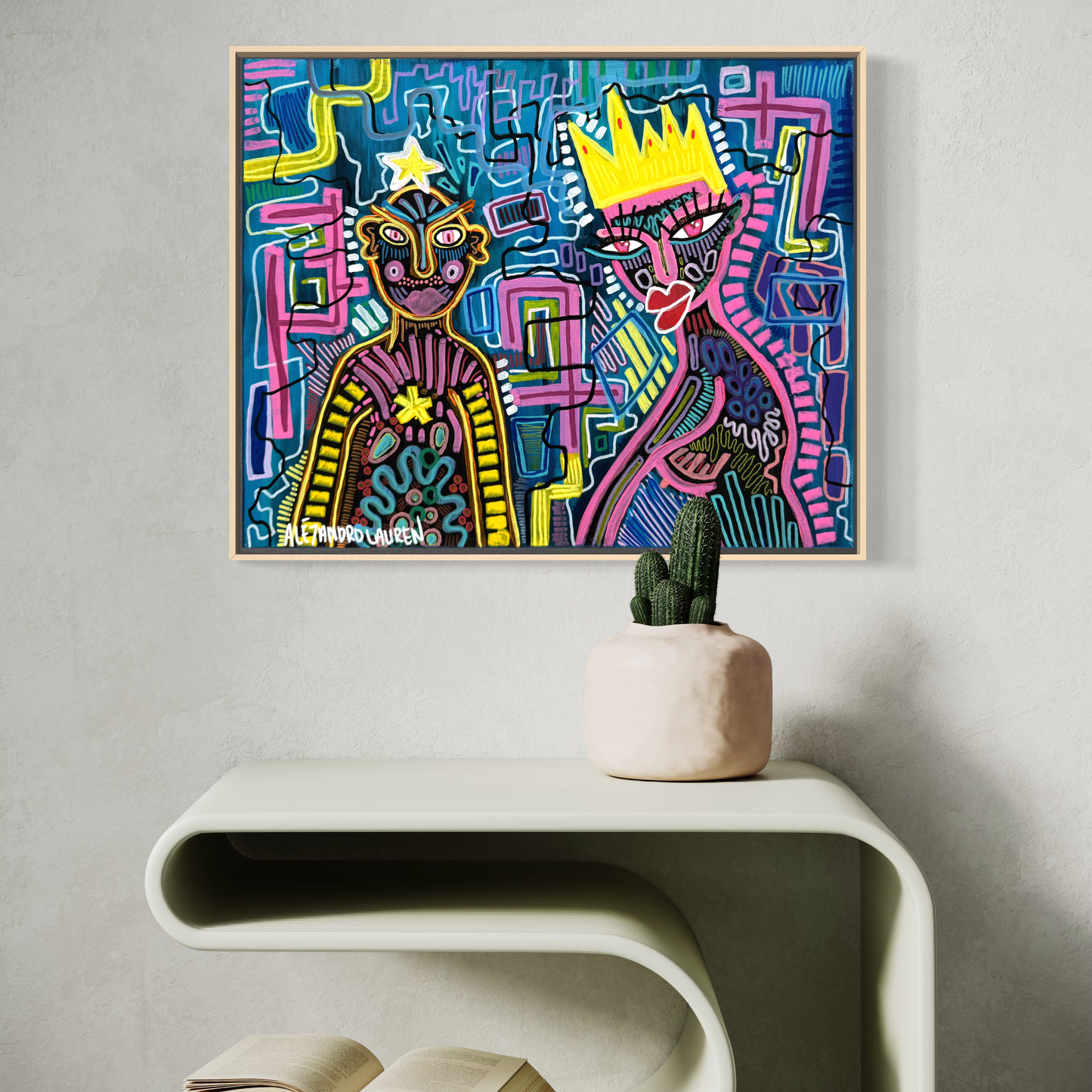 Abstract Art | Star Driver and Passenger Princess | Original Painting 40 x 50cm