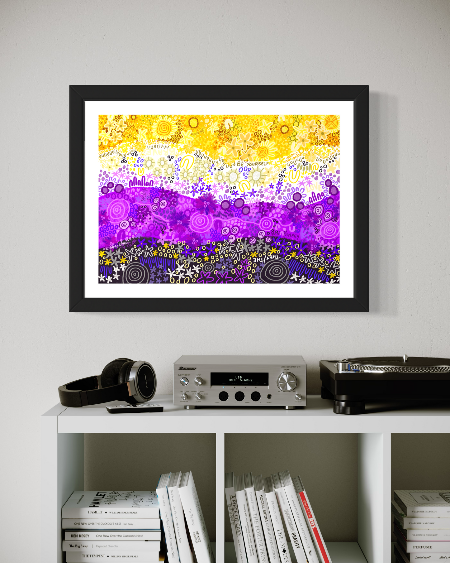 Aboriginal Art | Be yourself | Non-Binary Flag”Pride Flag | Art Print