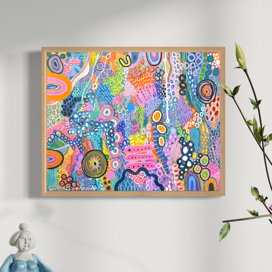 Aboriginal Artwork | Happy With Me |  | Original Painting 50 x 40 cm Version Two