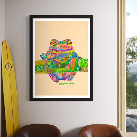 Abstract Expressionism Art | Green Tree Frog | Fierce and Fearless Collection | Art Print