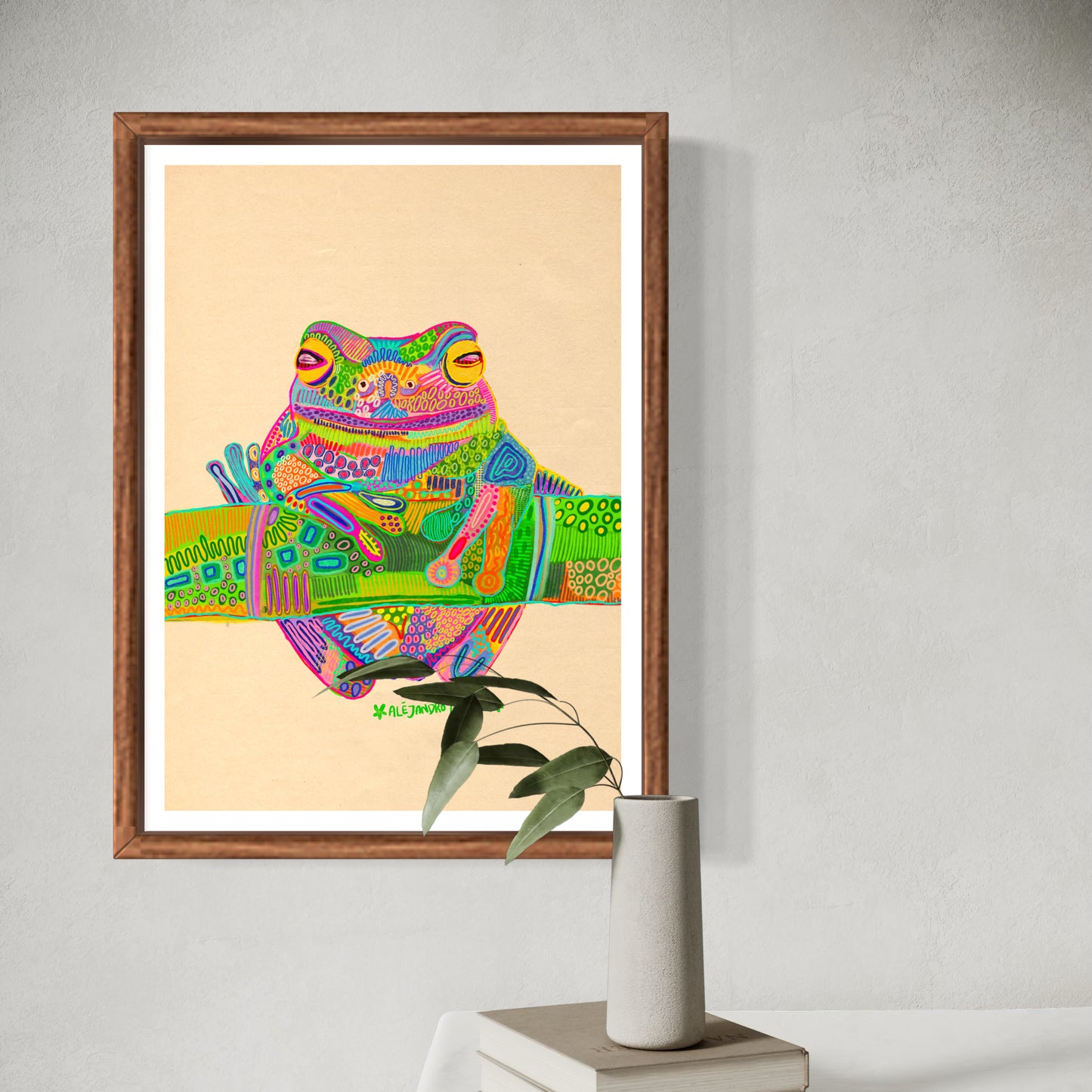Abstract Expressionism Art | Green Tree Frog | Fierce and Fearless Collection | Art Print