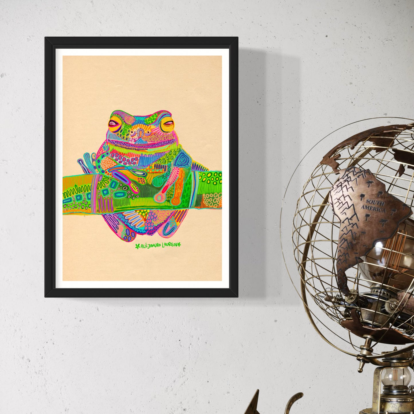 Abstract Expressionism Art | Green Tree Frog | Fierce and Fearless Collection | Art Print