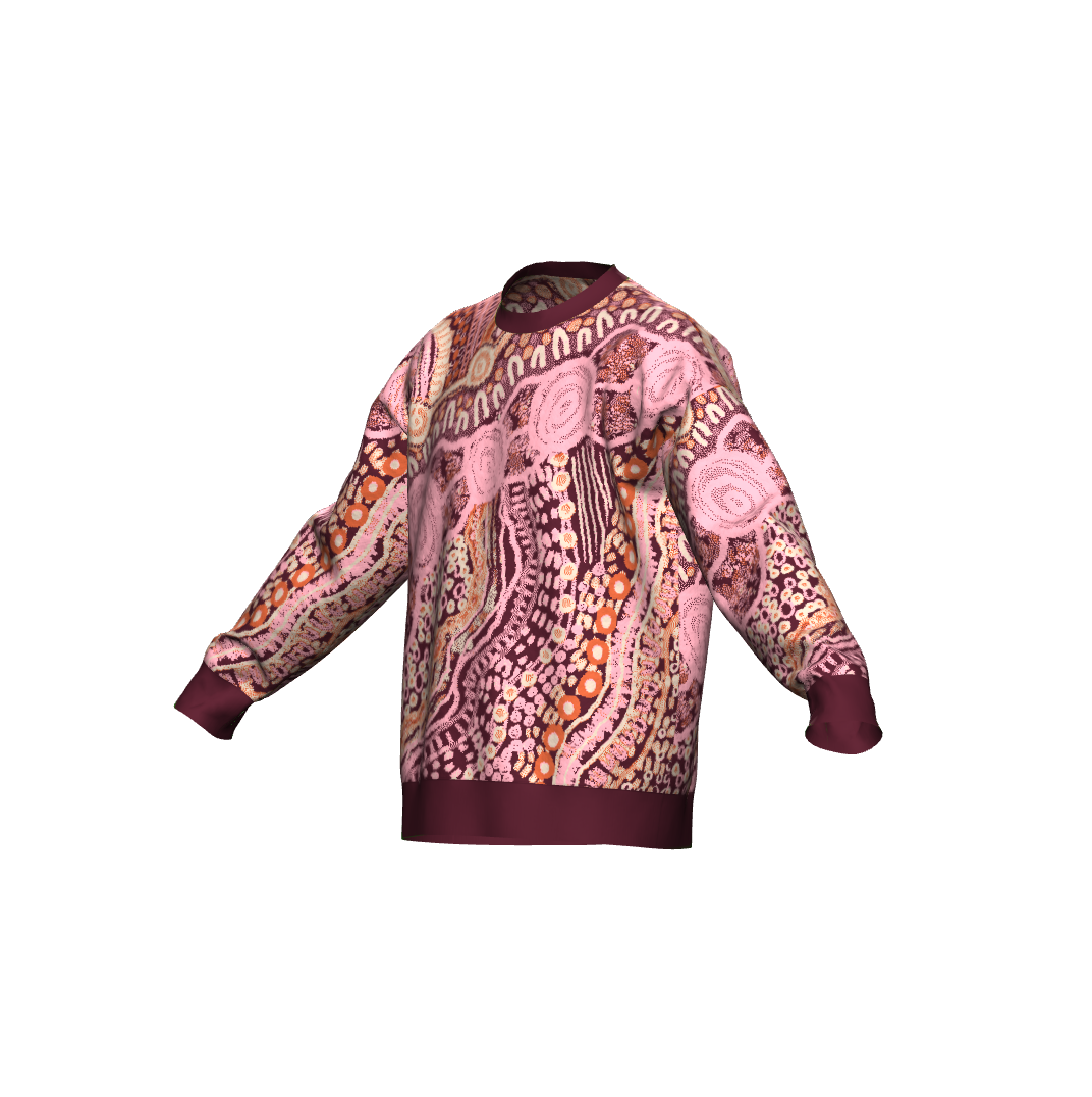 Aboriginal Art | Baba in Pink | Unisex Knit Sweater "Pullover"