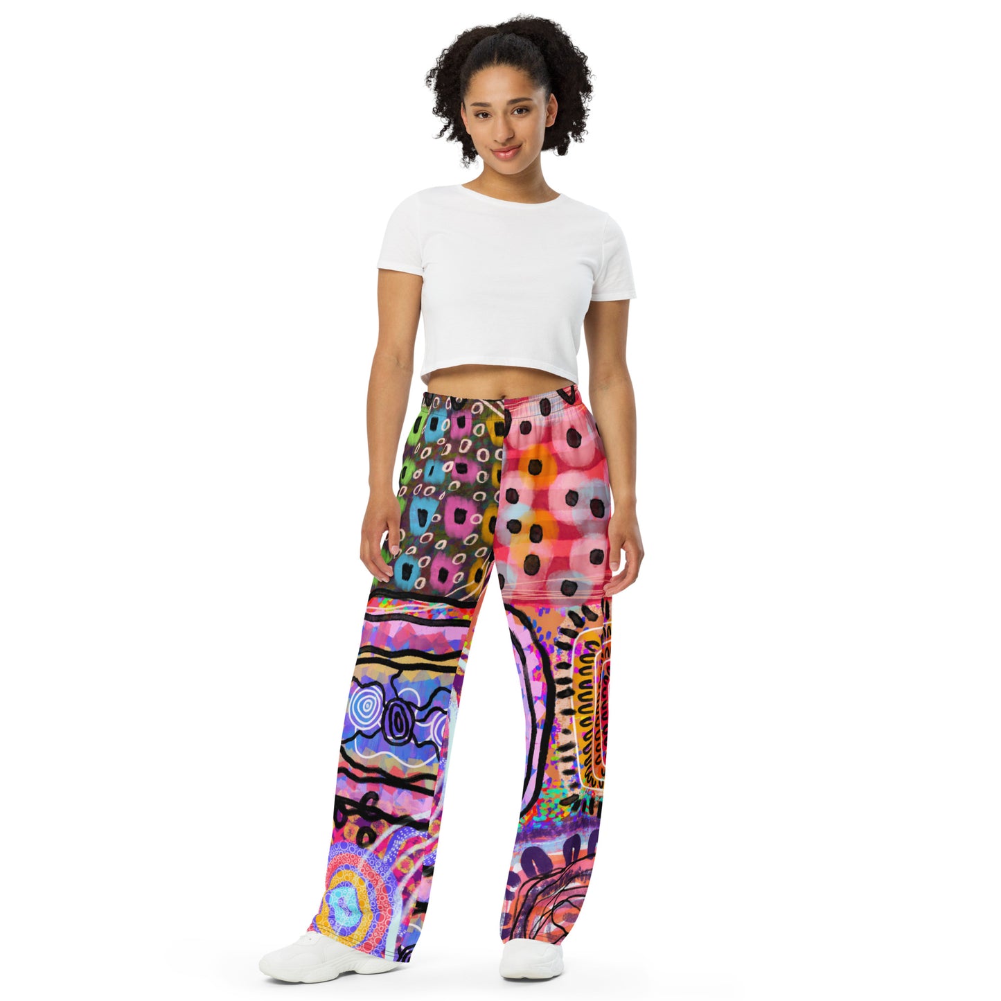 Aboriginal Art | Walls and All | All-over print unisex wide-leg pants
