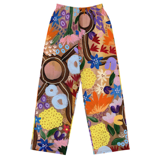 Aboriginal Art | Outback Jewels | All-over print unisex wide-leg pants