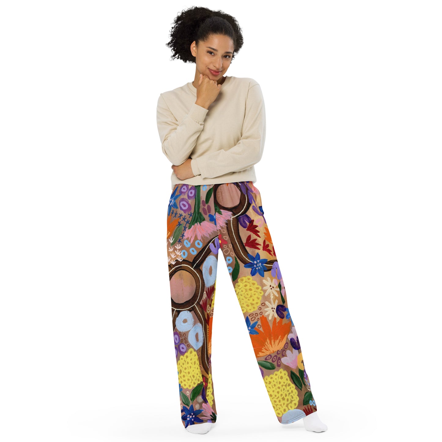 Aboriginal Art | Outback Jewels | All-over print unisex wide-leg pants