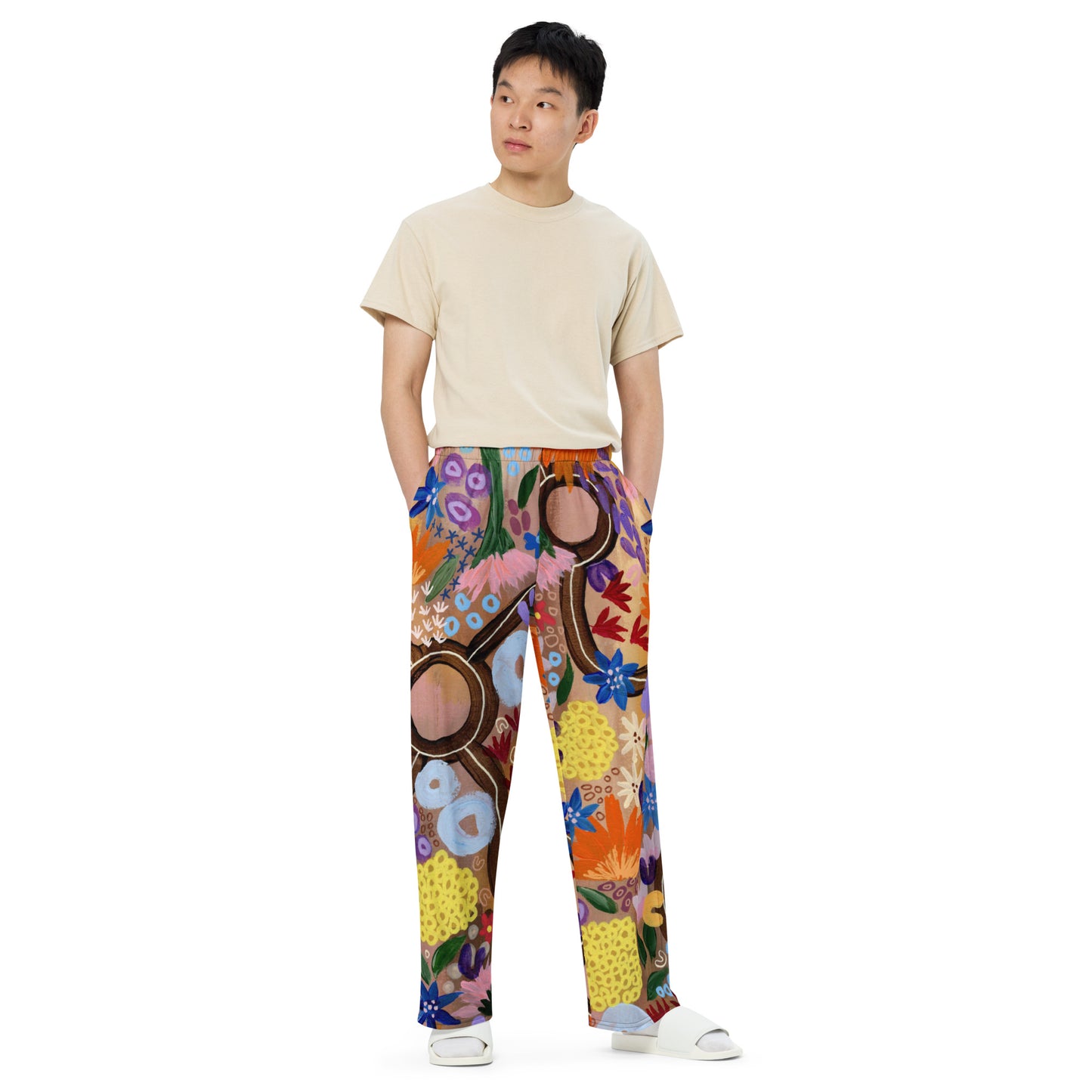 Aboriginal Art | Outback Jewels | All-over print unisex wide-leg pants