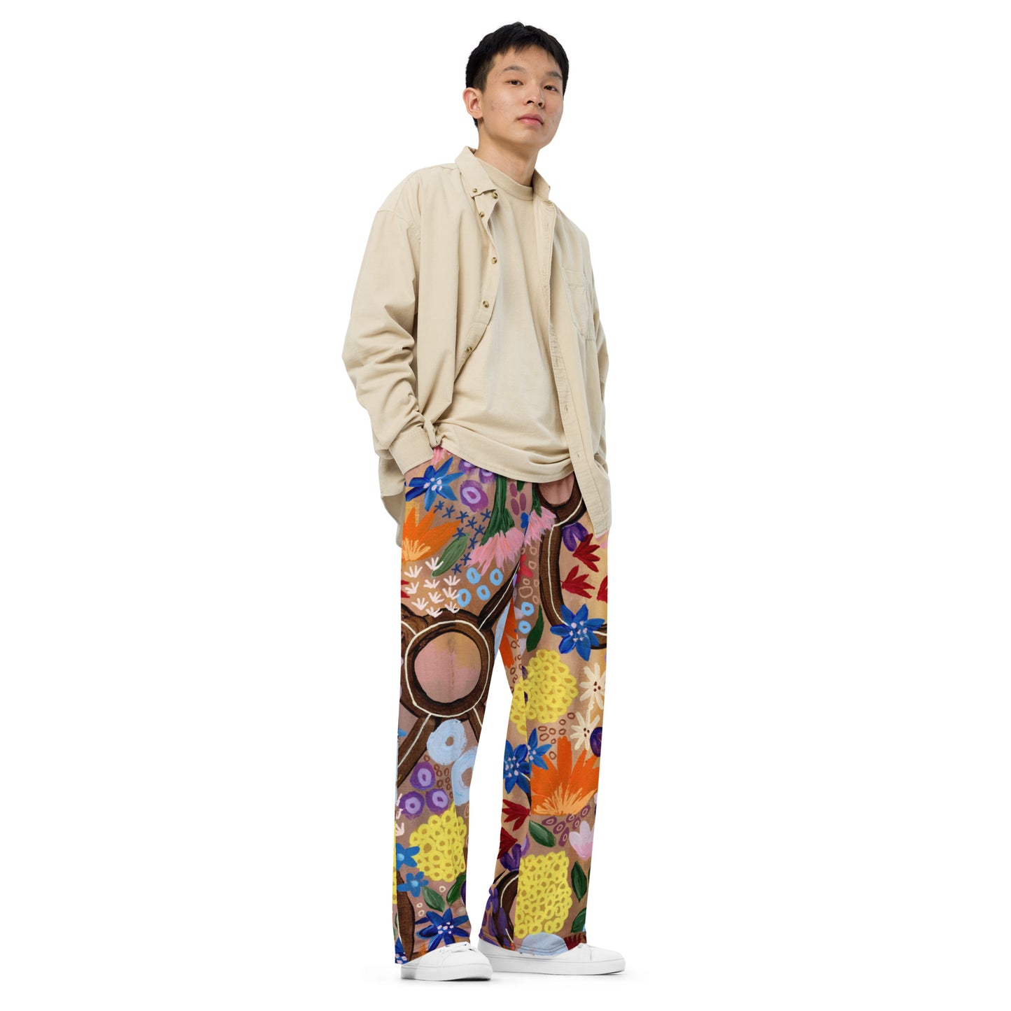 Aboriginal Art | Outback Jewels | All-over print unisex wide-leg pants