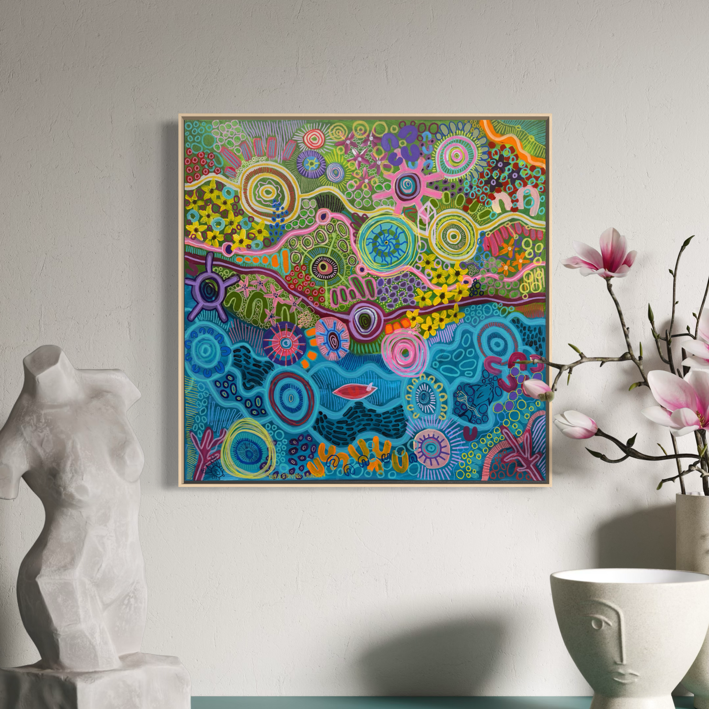 Aboriginal Art | By the Beach | Original Painting 65 x 65cm