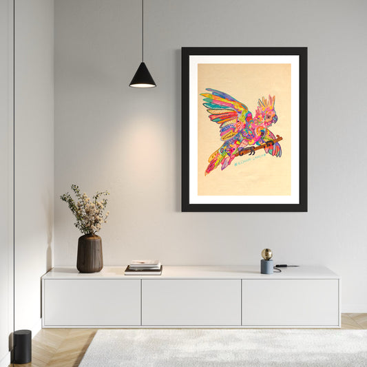 Abstract Expressionism Art | Cockatoo | Fierce and Fearless Collection | Art Print