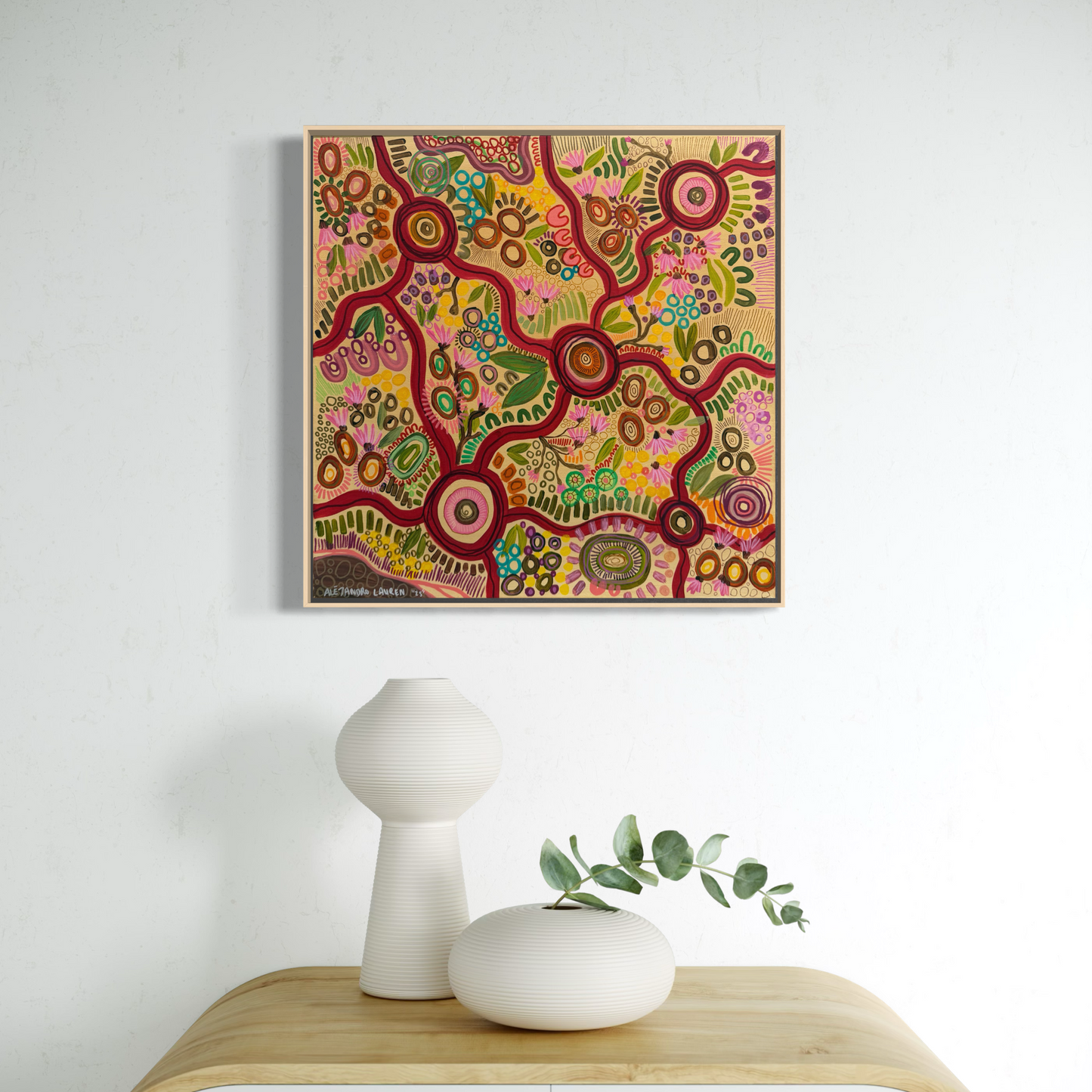 Aboriginal Art | Gumnuts in the Bush | Original Painting 50 x 50cm