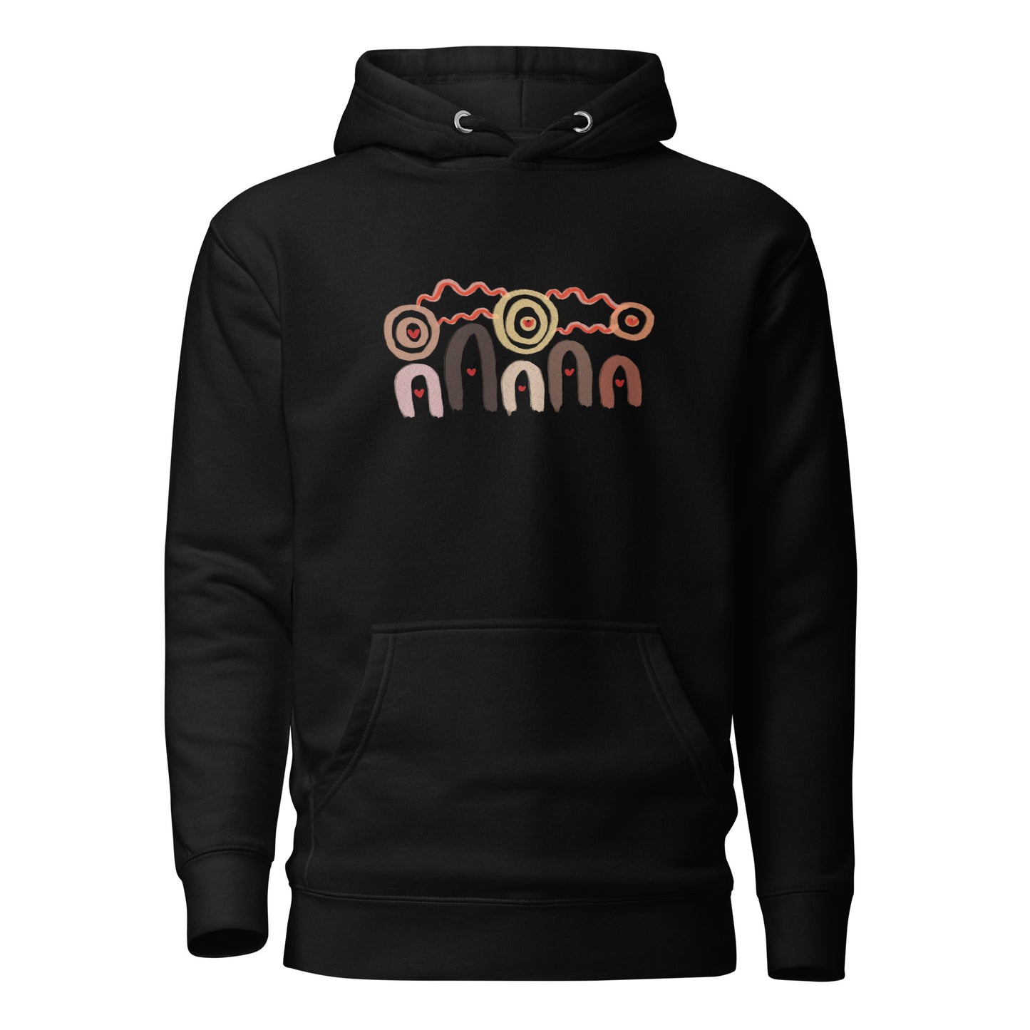 Aboriginal Art | All Black Beauties | Unisex Cotton Pullover Hoodie