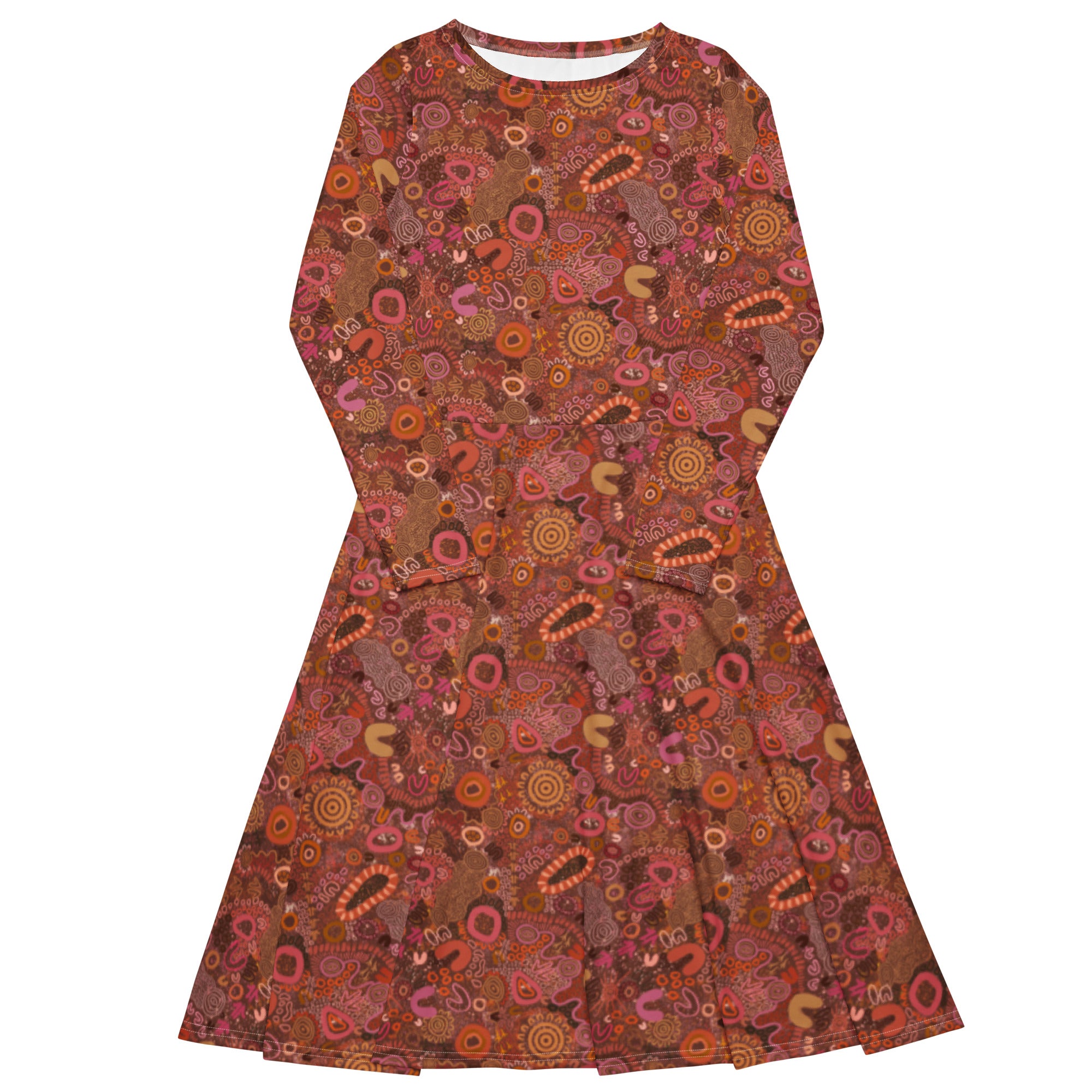 Aboriginal All-over print long sleeve midi dress retailer