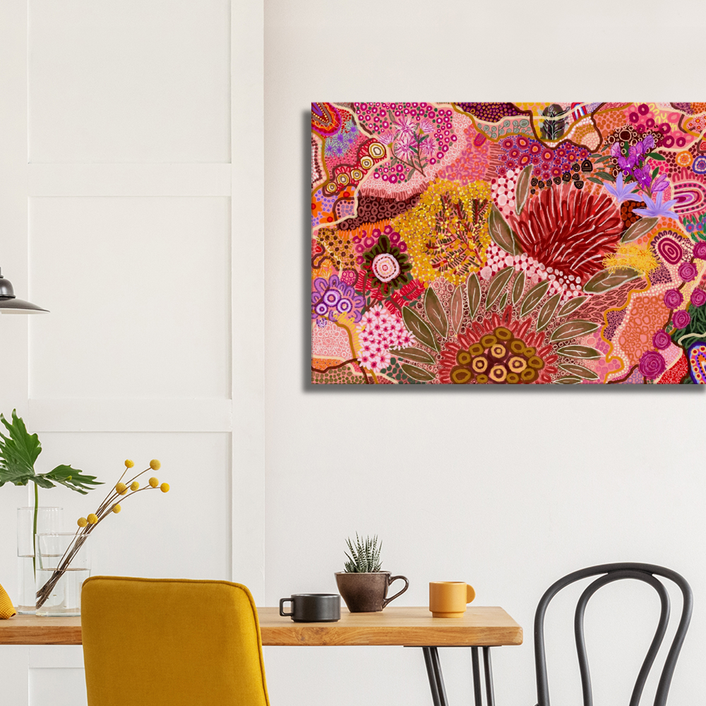 Aboriginal Art | Beautiful Native Flowers | Print to Canvas | Limited Release