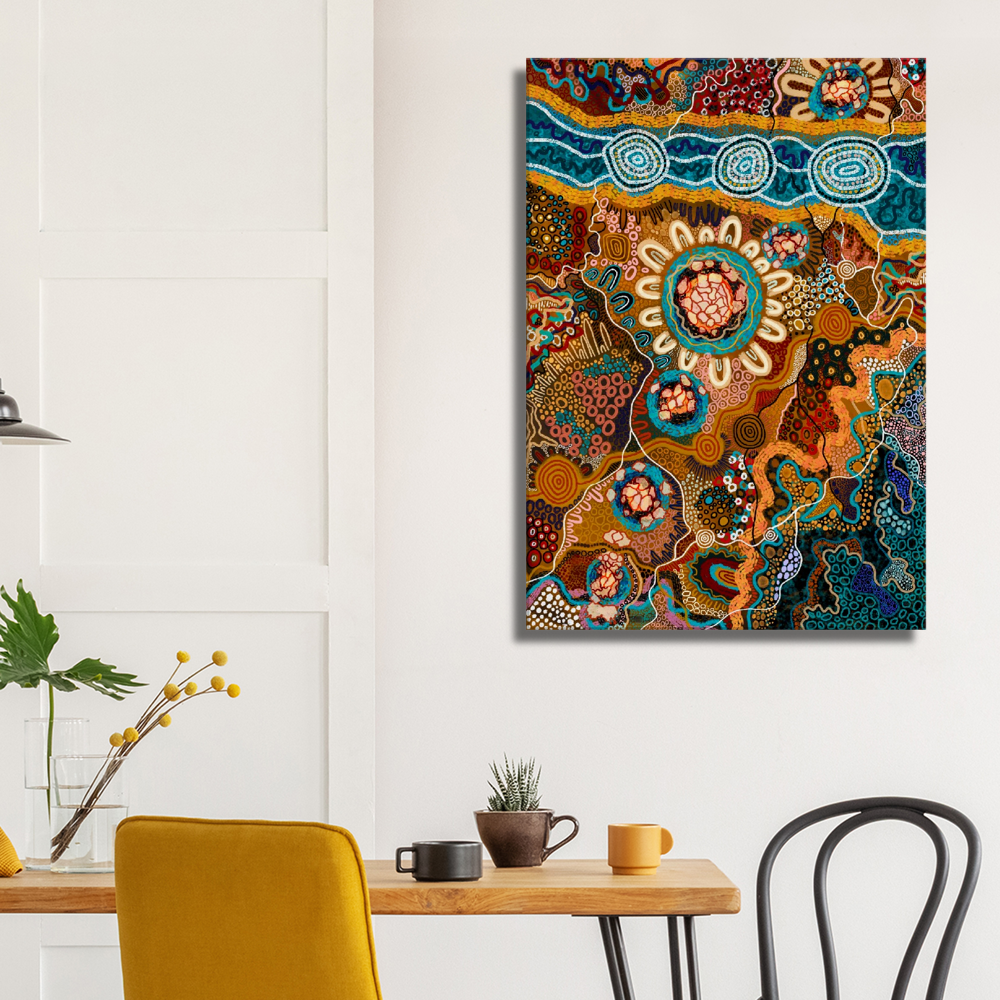 Aboriginal Art | Newcastle Harbour | Print to Canvas | Limited Release